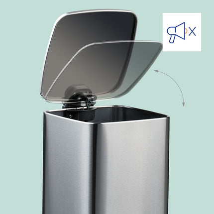 Quadratischer Treteimer 6L mit Müllbeuteln – Soft-Close, Freihandbedienung