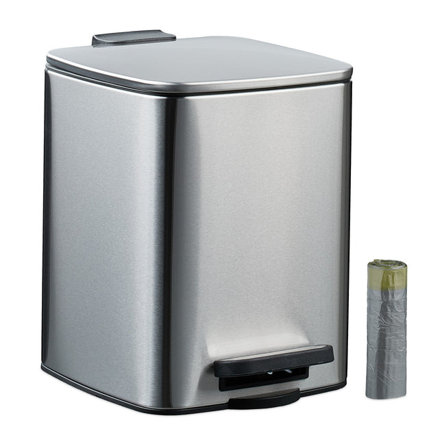 Vierkante pedaalemmer 6L met binnenzakken - Soft-Close, Handsfree