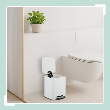 Square Pedal Bin 6L with Soft-Close Lid