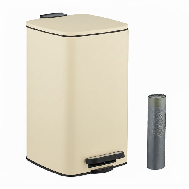 Vierkante pedaalemmer 8 liter met vuilniszakken - soft-close, handsfree