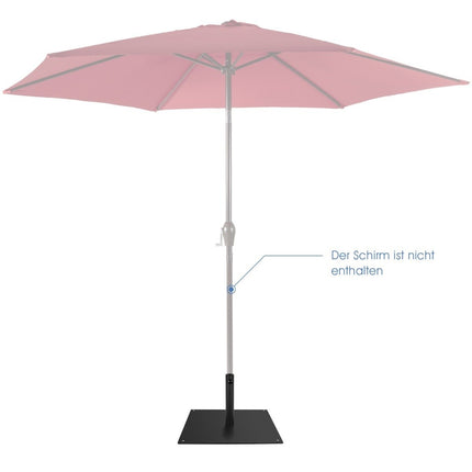 Čtvercová základna na slunečník 50 cm s patkami, černá