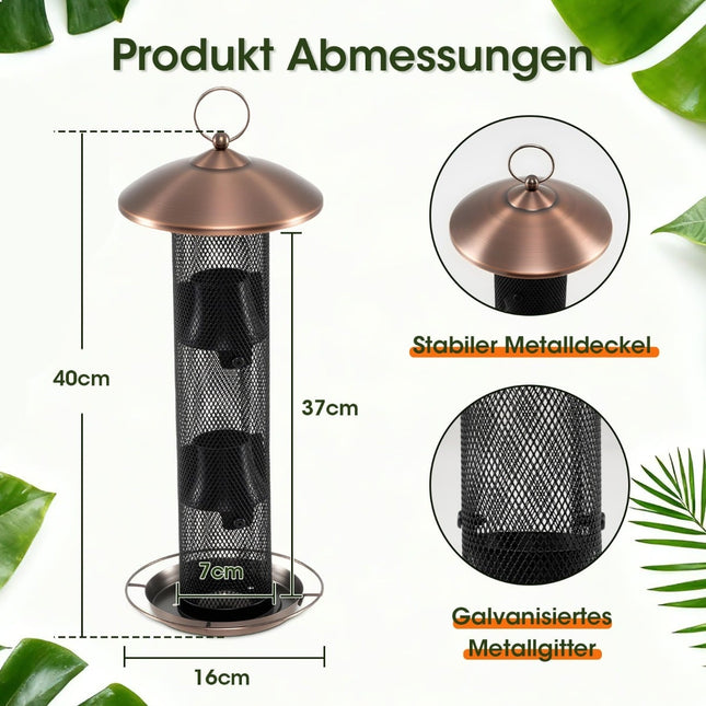 Krmítko pro ptáky odolné proti veverkám, kapacita 1.6 kg, odolné vůči povětrnosti