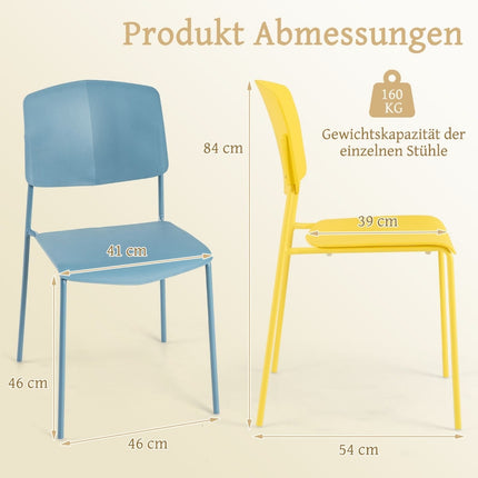 Stohovatelné jídelní židle, sada 4 ks – ergonomické, odolný PP
