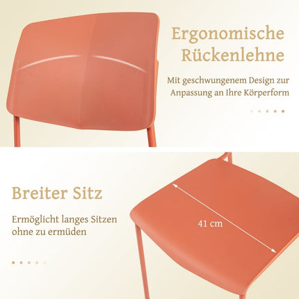 Stohovatelné jídelní židle, sada 4 ks – ergonomické, odolný PP
