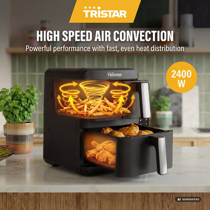 Stackable Dual Basket Air Fryer 2 x 4.5L with Sync Function, 2400W, 8 Programs