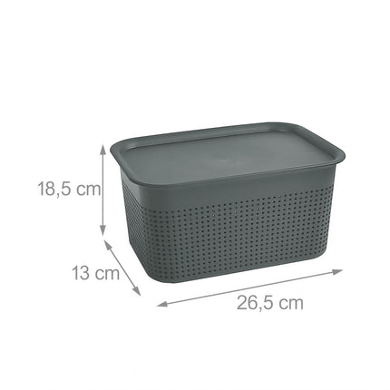 Stohovatelné úložné boxy s víkem, sada 6 ks, větrané