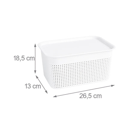 Stohovatelné úložné boxy s víkem, sada 6 ks, větrané