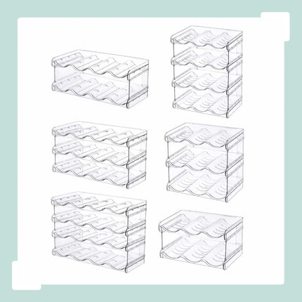 Stackable Modular Bottle Rack, Expandable, Transparent