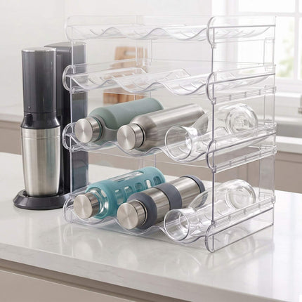 Stackable Modular Bottle Rack – Expandable, Transparent Design