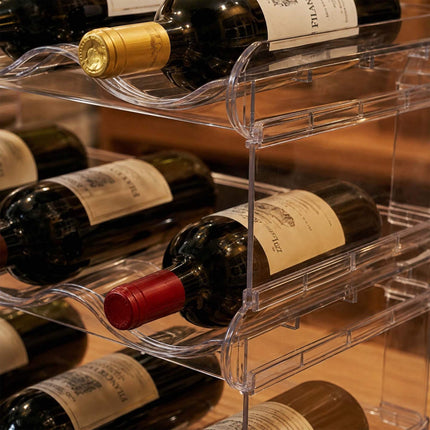 Stackable Modular Bottle Rack – Expandable, Transparent Design