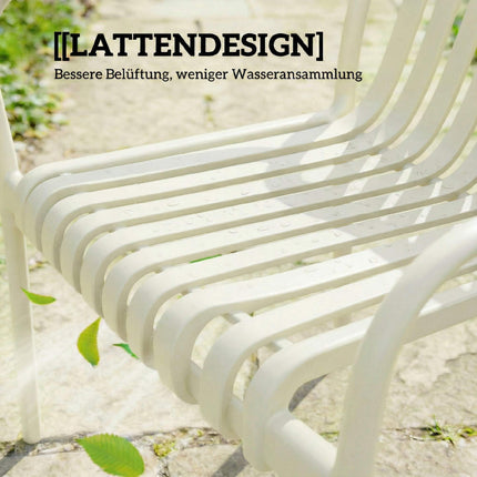 Stohovatelné venkovní židle, sada 4 ks, krémově bílé, ergonomický design