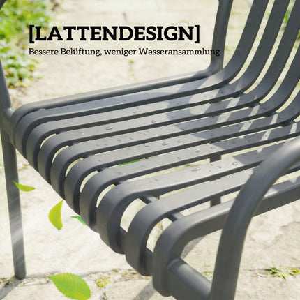 Stohovatelné venkovní židle, sada 4 ks, tmavě šedé, ergonomický design
