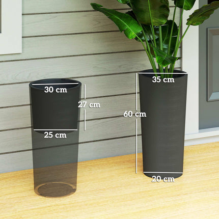 Stohovatelná sada truhlíků s odvodněním, 60 cm, tmavě šedá