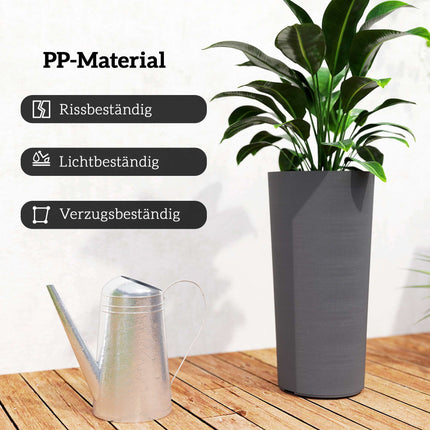 Stohovatelná sada truhlíků s odvodněním, 60 cm, tmavě šedá