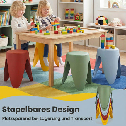 Stohovatelné plastové stoličky, sada 8 ks s polštáři, výška 46 cm