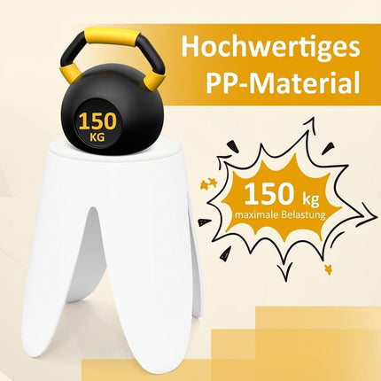 Stohovatelné plastové stoličky s polštáři, sada 8 ks, bílé