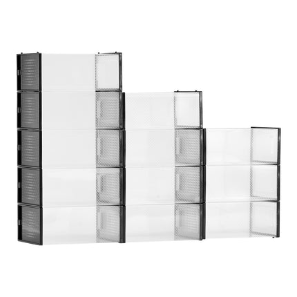 Stackable Shoe Storage Boxes, 12 Pack, Fits US 11, Clear