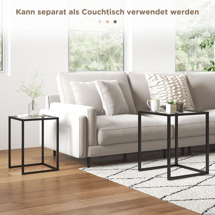 Sada stohovatelných odkládacích stolků, ocelové nohy, černá, moderní design