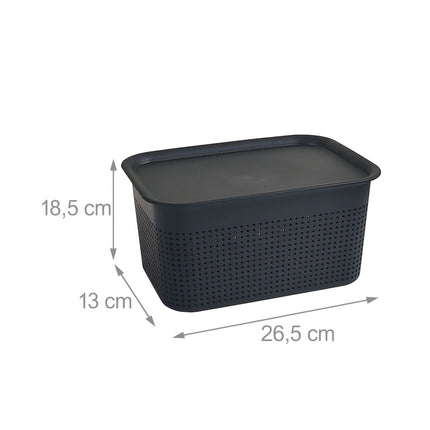 Stohovatelné úložné boxy, sada 6 ks, víka, větrané