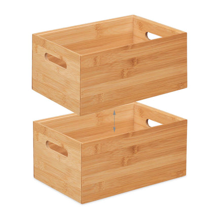 Stohovatelný bambusový úložný box