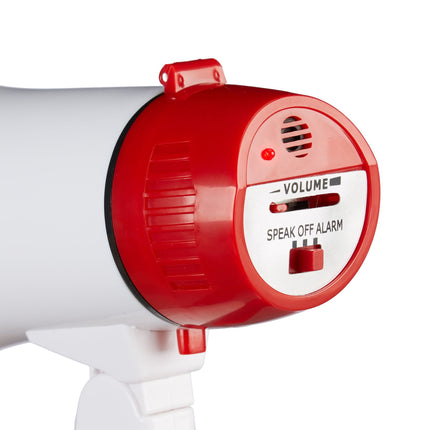 Stadionový megafon, mini bílý, 10 W, pro fotbalové fanoušky a roztleskávačky