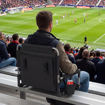 Stadionové sedátko s opěrkou, skládací, taška s držákem na nápoj