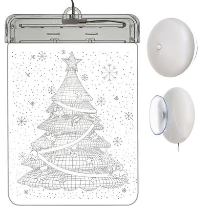 Vitrážová LED 3D dekorace – vánoční stromek