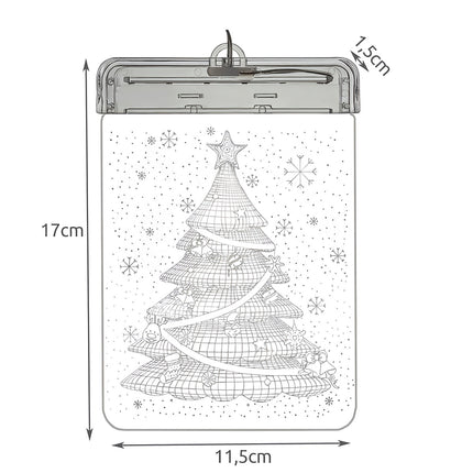 Vitrážová LED 3D dekorace – vánoční stromek