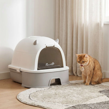 Stainless Steel Cat Litter Box with Removable Lid & Filters