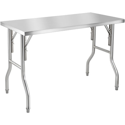 Stainless Steel Folding Prep Table, 48 x 24 in, 660 lb