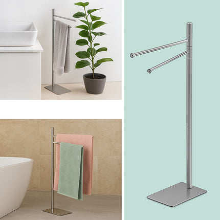 Stainless Steel Freestanding Towel Rack, 2 Arms