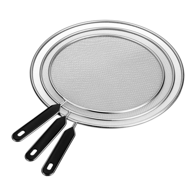 Edelstahl-Spritzschutz für Pfannen, 3er-Set