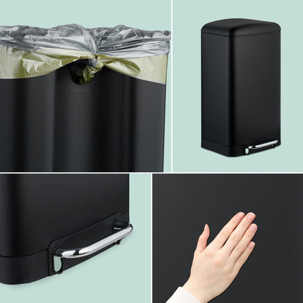 Nerezový kuchyňský koš, 30 l s pedálem a sáčky