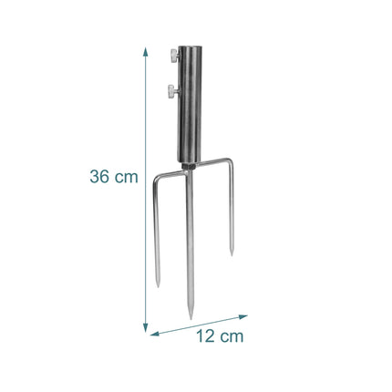 Nerezový bodcový držák slunečníku, 22–25 mm