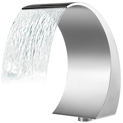 Stainless Steel Pool Waterfall Fountain, 11.8-Inch Outlet