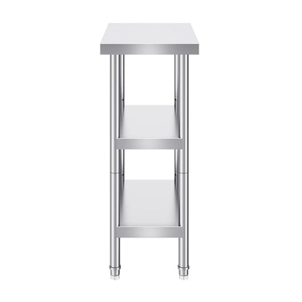Stainless Steel Prep Table, 14 x 24 In, 3-Tier Shelf
