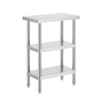 Stainless Steel Prep Table, 14 x 24 In, 3-Tier Shelf