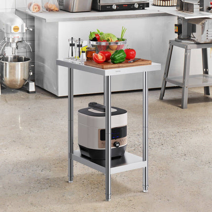 Stainless Steel Prep Table 24 x 18 x 34 in, Adjustable Shelf