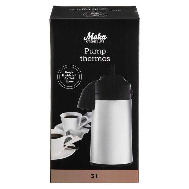 Nerezová pumpovací termoska, 3 litry