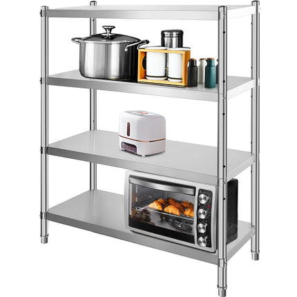 Stainless Steel Shelving Unit, 4-Tier Adjustable, 150 kg