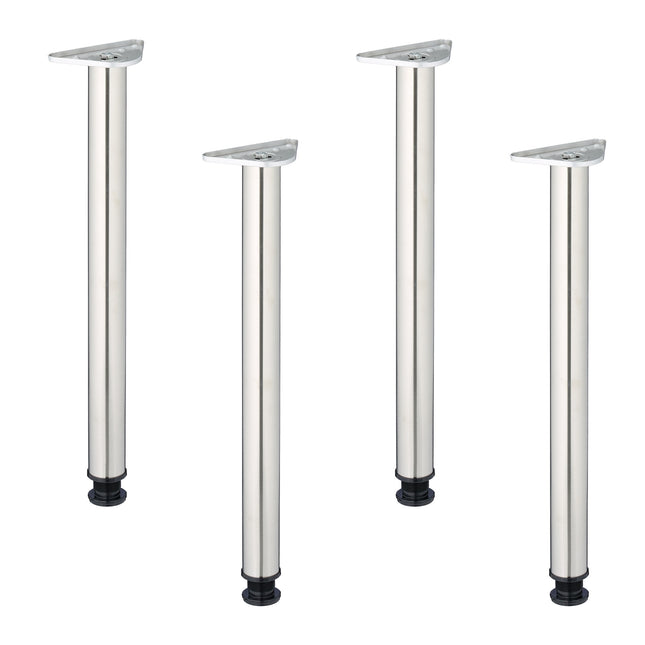 Tafelpoten van roestvrij staal - rond, set van 4