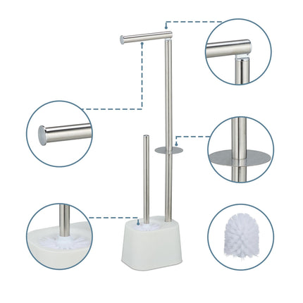 Stainless Steel Toilet Paper Holder with Brush