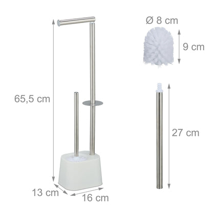Stainless Steel Toilet Paper Holder with Brush