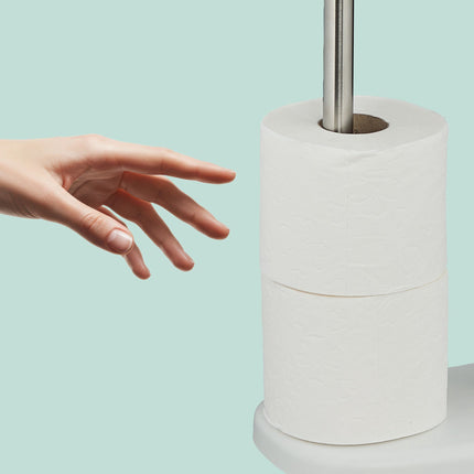Edelstahl-Toilettenpapierhalter mit Ablage