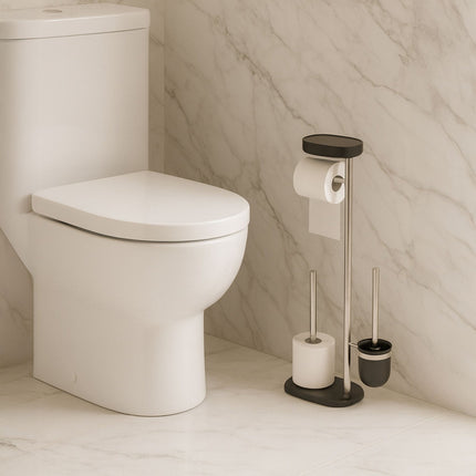 Edelstahl-Toilettenpapierhalter mit Ablage