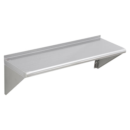 Stainless Steel Wall Shelf With Brackets, 30.5 x 91.4 cm, 113 kg