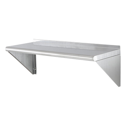 Stainless Steel Wall Shelf With Brackets, 30.5 x 91.4 cm, 113 kg