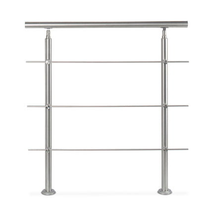 Edelstahlgeländer 1,0 m / 2 Pfosten / 3 Querstreben
