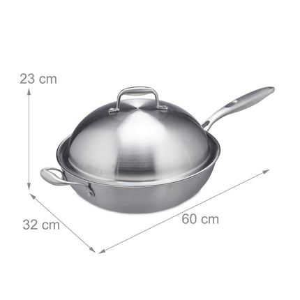 Nerezová wok pánev s poklicí