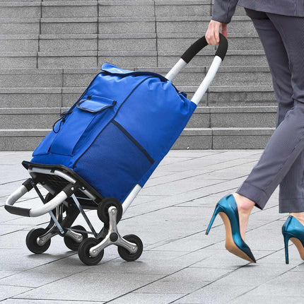 Stair Climbing Shopping Cart, 36 L, 6 Wheels, Foldable, 150 lb
